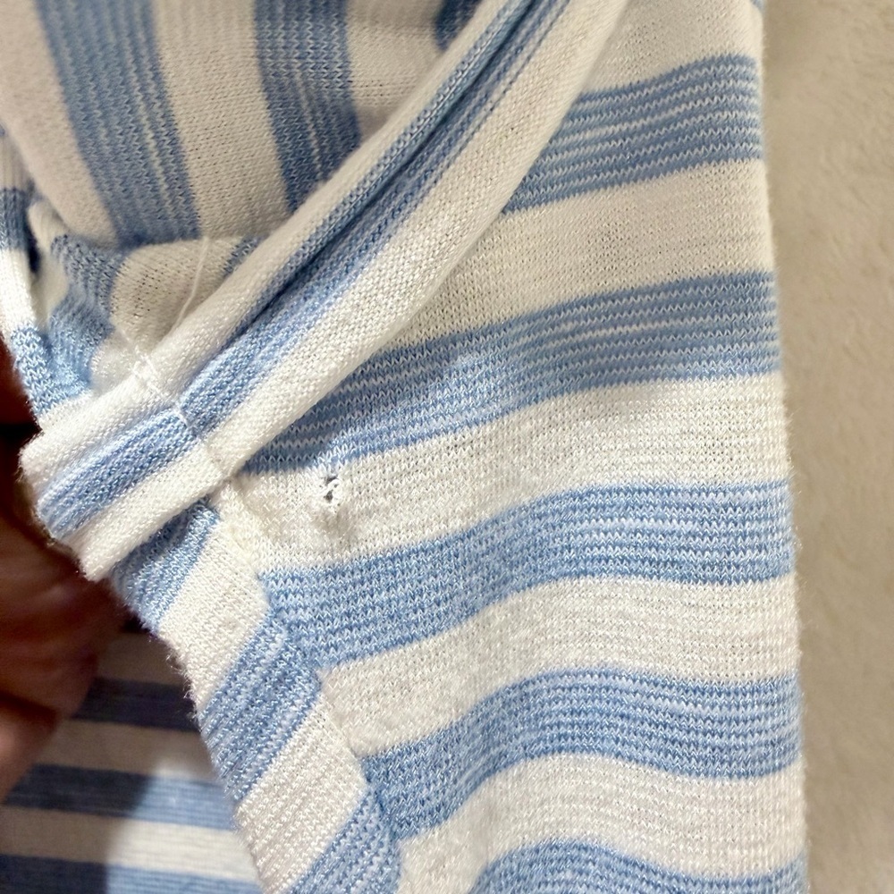 Summer Ready. Max Studio Blue Striped Tiered Midi Dress M Ruffle Sleeve - Picture 6 of 7